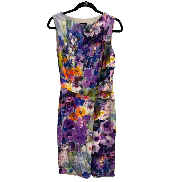 ESCADA Dress Deniel Fantasy Floral Knee Length Sleeveless Dress Multicolor US 6 - Picture 1 of 14